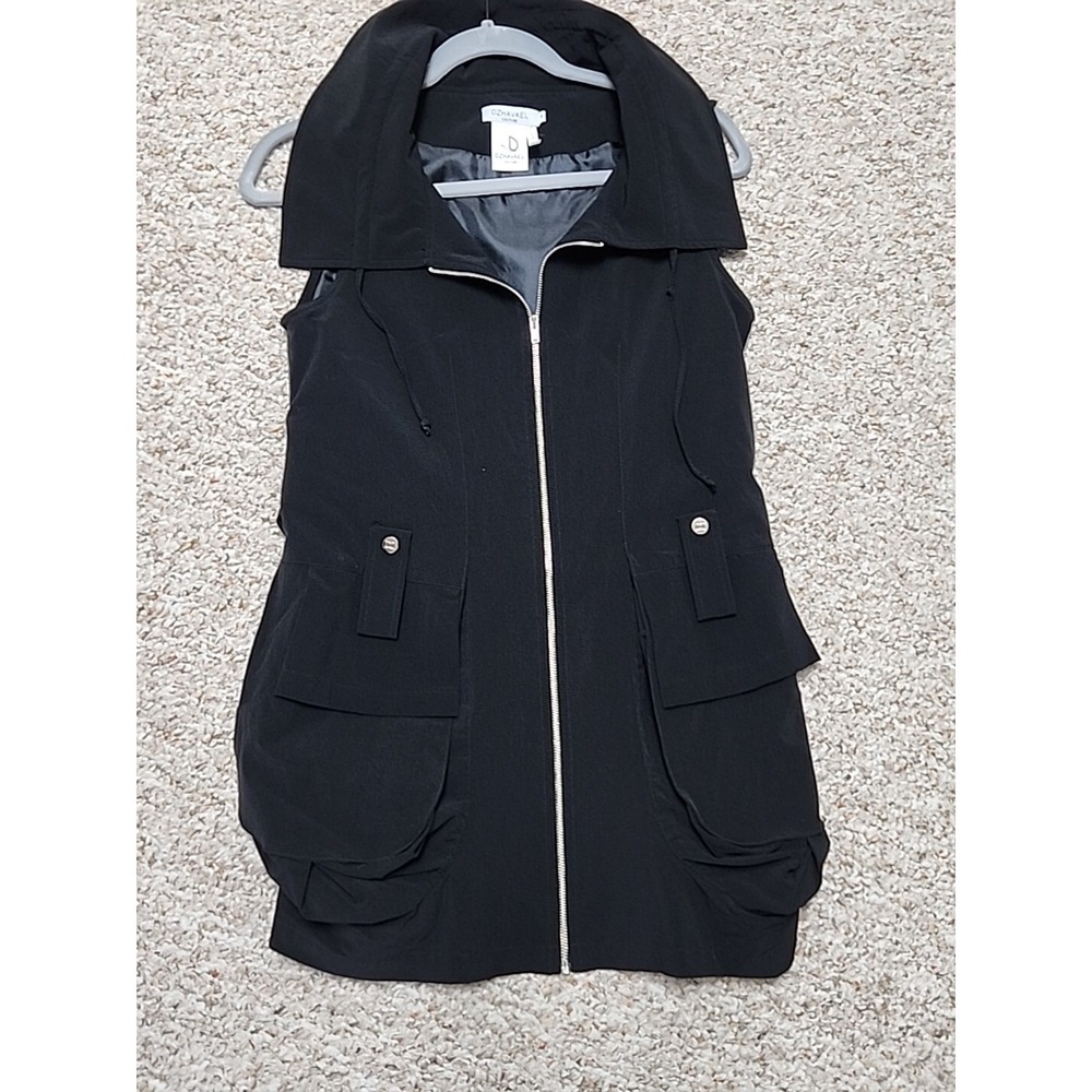 Dzhavael Couture Black Zip Vest‎ Or Fancy Topper Small Pockets French Designer